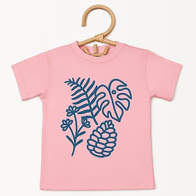 Blue Plants Outline - Toddler Short Sleeve Graphic T-Shirt