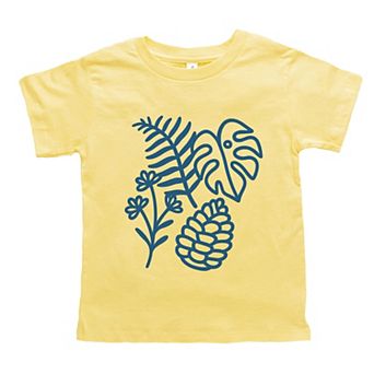 Blue Plants Outline - Toddler Short Sleeve Graphic T-Shirt