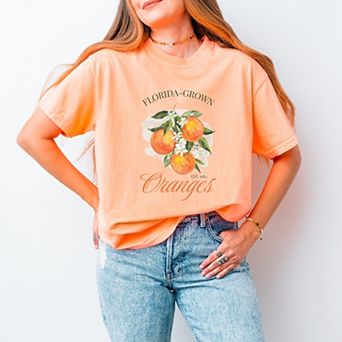 Florida Grown Oranges - Women's Garment Dyed Graphic T-Shirt