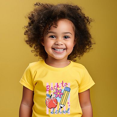Back To School Stripes - Toddler Short Sleeve Graphic T-Shirt