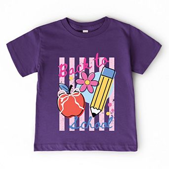 Back To School Stripes - Toddler Short Sleeve Graphic T-Shirt
