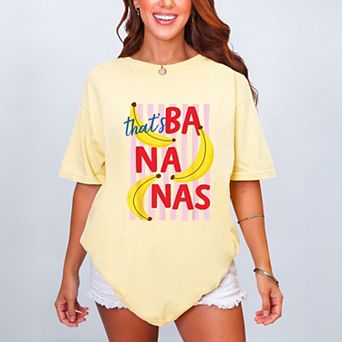 That's Bananas Stripes - Women's Garment Dyed Graphic T-Shirt