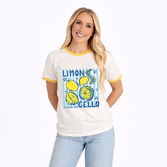 Limoncello Stripes - Women's Ringer Graphic T-Shirt