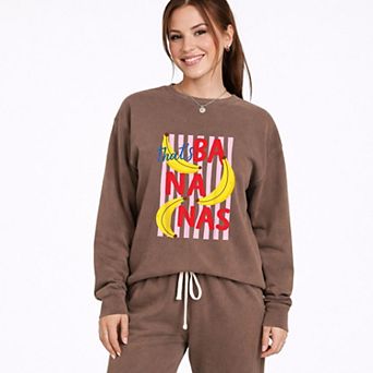 That's Bananas Stripes - Women's Lightweight Garment Dyed Sweatshirt