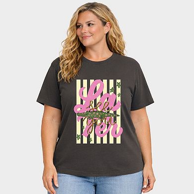 See You Later Alligator - Women's Plus Sized Garment Dyed Graphic T-Shirt