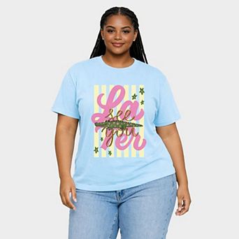 See You Later Alligator - Women's Plus Sized Garment Dyed Graphic T-Shirt