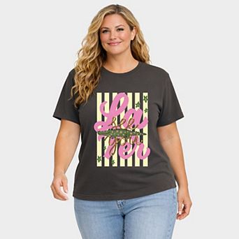 See You Later Alligator - Women's Plus Sized Garment Dyed Graphic T-Shirt