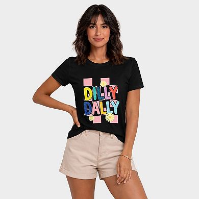 Dilly Dally Checkered - Women's Short Sleeve Graphic T-Shirt