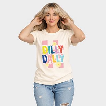 Dilly Dally Checkered - Women's Short Sleeve Graphic T-Shirt