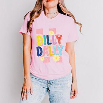 Dilly Dally Checkered - Women's Short Sleeve Graphic T-Shirt