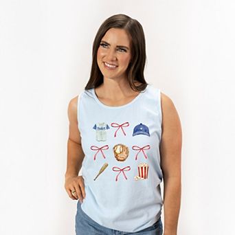 Coquette Baseball Chart - Women's Garment Dyed Graphic Tank Top