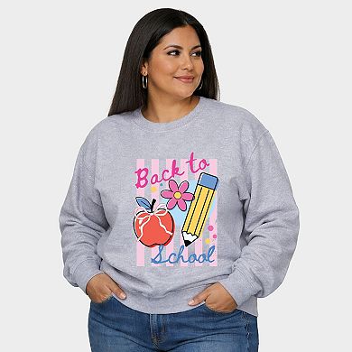 Back To School Stripes - Women's Plus Sized Graphic Sweatshirt