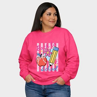 Back To School Stripes - Women's Plus Sized Graphic Sweatshirt