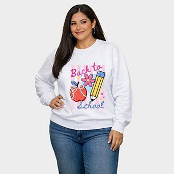 Back To School Stripes - Women's Plus Sized Graphic Sweatshirt