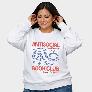 Antisocial Book Club Outline - Women's Plus Sized Graphic Sweatshirt