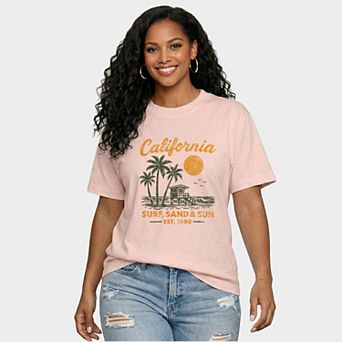 California Surf, Sand & Sun - Women's Relaxed Boxy Tee