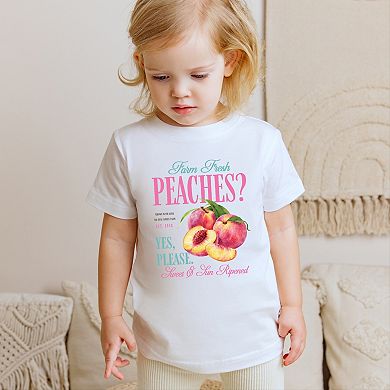 Farm Fresh Peaches - Toddler Short Sleeve Graphic T-Shirt