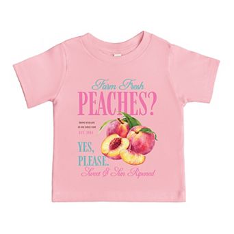 Farm Fresh Peaches - Toddler Short Sleeve Graphic T-Shirt