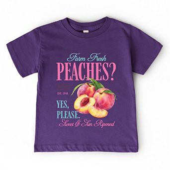 Farm Fresh Peaches - Toddler Short Sleeve Graphic T-Shirt