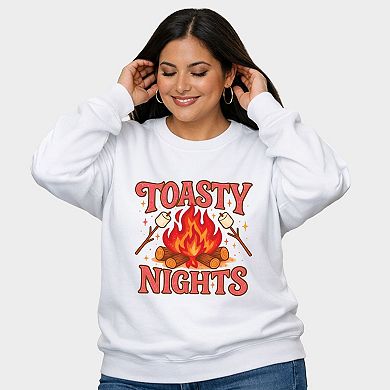 Toasty Nights Marshmallow - Women's Plus Sized Graphic Sweatshirt