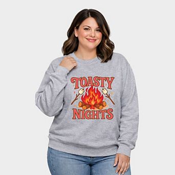 Toasty Nights Marshmallow - Women's Plus Sized Graphic Sweatshirt