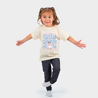 Silly Goose Stripes - Toddler Short Sleeve Graphic T-Shirt