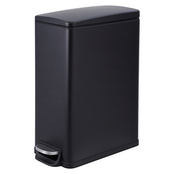 Slim Stainless Steel Trash Can - 12Gal Step-On Pedal, Soft Close Lid, Removable Inner Bucket