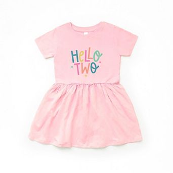 Hello Two Stars - Toddler Girl's Graphic Dress