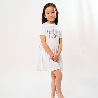 Hello Two Stars - Toddler Girl's Graphic Dress