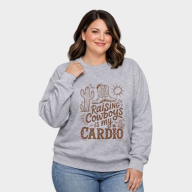 Raising Cowboys Is My Cardio - Women's Plus Sized Graphic Sweatshirt