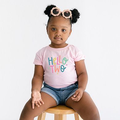 Hello Two Stars - Toddler Short Sleeve Graphic T-Shirt