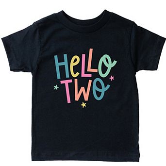 Hello Two Stars - Toddler Short Sleeve Graphic T-Shirt