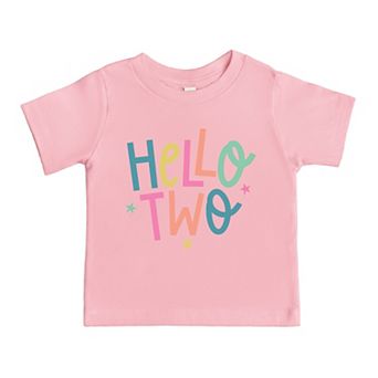 Hello Two Stars - Toddler Short Sleeve Graphic T-Shirt