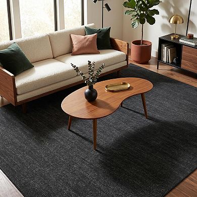 Fashionwu Modern Solid Texture Rug Soft Thin Carpet Home Decor Washable Non Slip Mat for Living Room