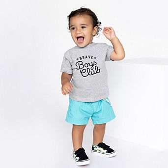 Brave Boys Club Cursive - Toddler Short Sleeve Graphic T-Shirt