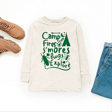 Camp Fire S'mores - Youth Long Sleeve Graphic T-Shirt