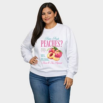 Farm Fresh Peaches - Women's Plus Sized Graphic Sweatshirt