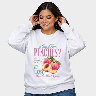 Farm Fresh Peaches - Women's Plus Sized Graphic Sweatshirt
