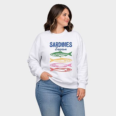 Sardines Season Colorful - Women's Plus Sized Graphic Sweatshirt