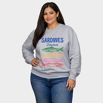 Sardines Season Colorful - Women's Plus Sized Graphic Sweatshirt