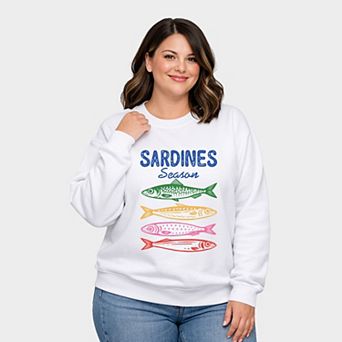 Sardines Season Colorful - Women's Plus Sized Graphic Sweatshirt