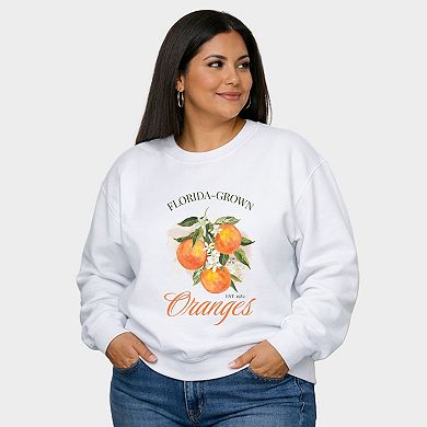 Florida Grown Oranges - Women's Plus Sized Graphic Sweatshirt