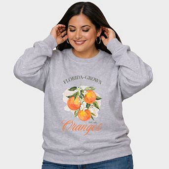 Florida Grown Oranges - Women's Plus Sized Graphic Sweatshirt