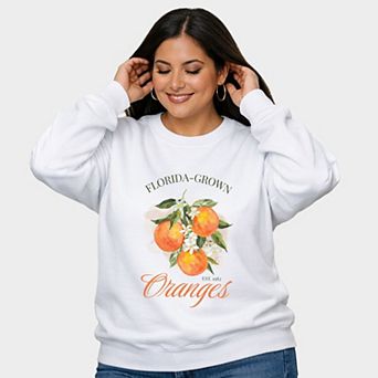 Florida Grown Oranges - Women's Plus Sized Graphic Sweatshirt
