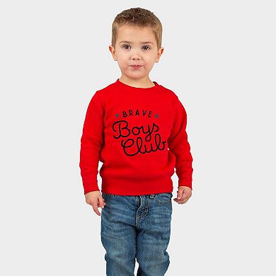 Brave Boys Club Cursive - Toddler Long Sleeve Graphic Tee
