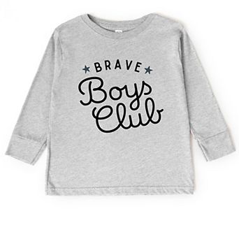 Brave Boys Club Cursive - Toddler Long Sleeve Graphic Tee