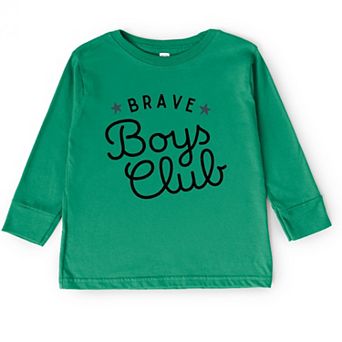 Brave Boys Club Cursive - Toddler Long Sleeve Graphic Tee