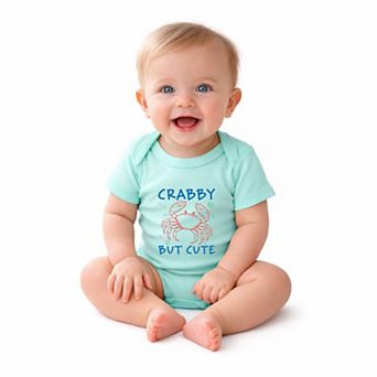 Crabby But Cute - Baby Short Sleeve Graphic Bodysuit