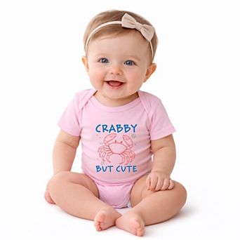 Crabby But Cute - Baby Short Sleeve Graphic Bodysuit
