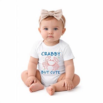 Crabby But Cute - Baby Short Sleeve Graphic Bodysuit